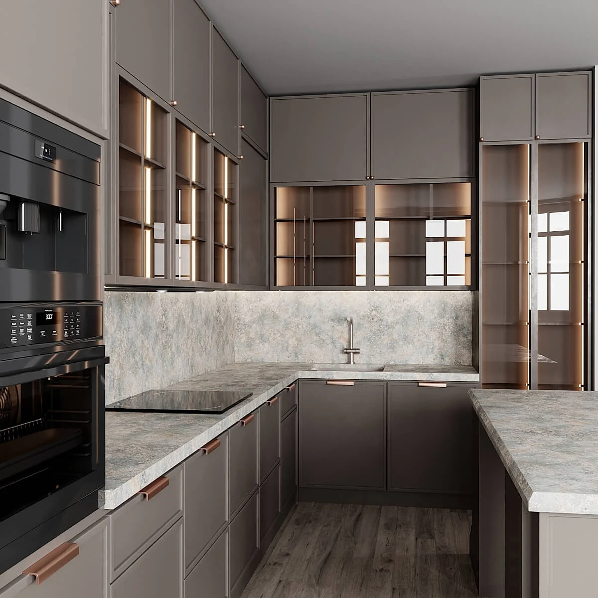 Cabinet, Solid Wood, Kitchen Cabinet, PVC Material, with Sink Design, Luxury Style, Popular Product 5