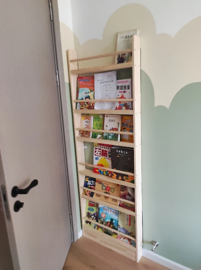 Solid Wood Narrow Bookshelf Door Backspace Saver Children's Miscellaneous Magazine Picture Book Storage Rack snack shelf storage rack,book display stand