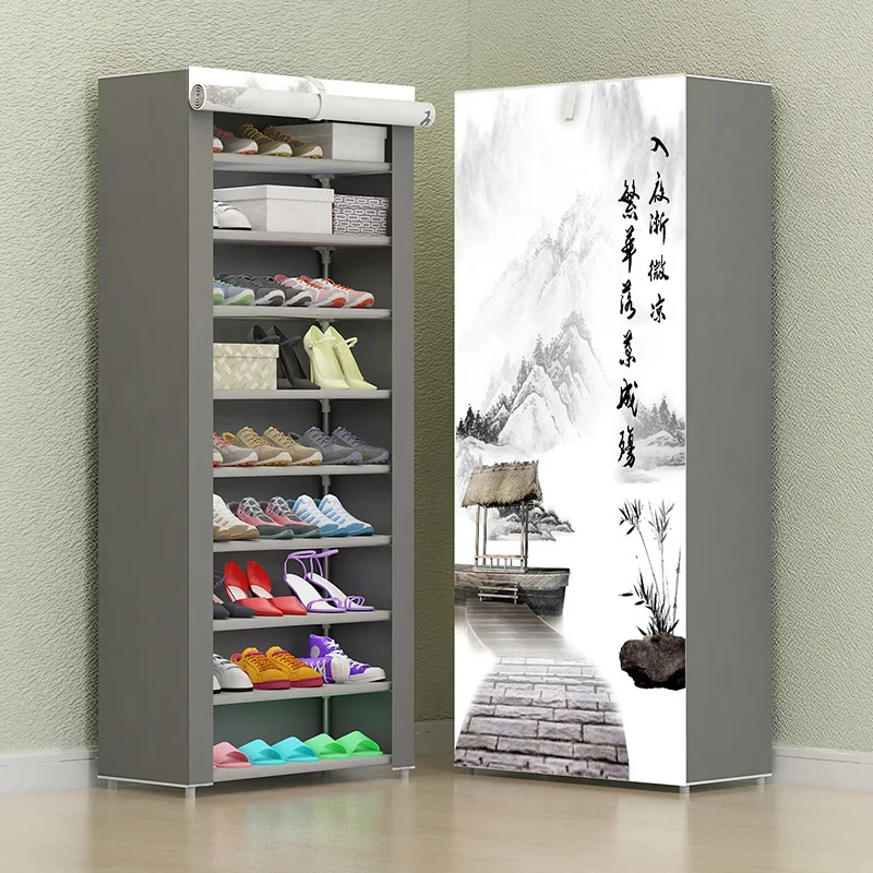 

New Simple Assemble Shoe Rack Multilayer Nonwoven Storage Living Room Shelvers