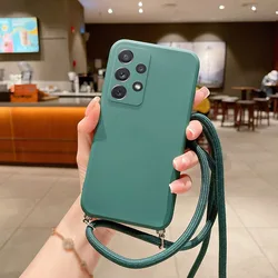 DIY Liquid Silicone Lanyard Phone Case with Adjustable Rope Strap for Samsung S25 FE (Dark Green)