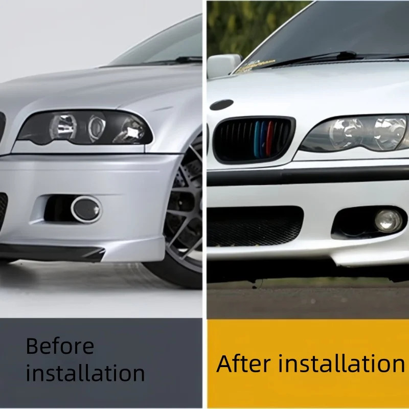 Pair Front Bumper Fog Light Cover Dual Holes Fit For E46 M3 2001-2006 Car Accessory:(Glossy Black