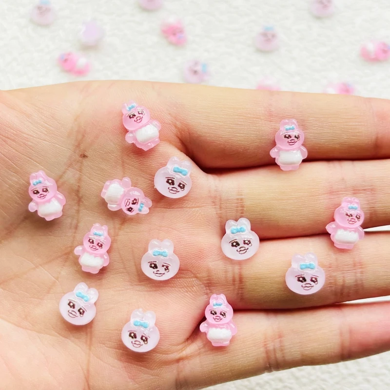 Resin Jewelry Accessories 50 Pcs Cute Mini Cartoon Sad Rabbit Figurine Crafts Ornament Manicure Hairpin Making