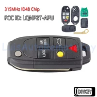 พลิกรีโมทกุญแจรถ Fob 315MHz ID48 ชิปสําหรับ Volvo XC70 XC90 S60 S70 S80 V70 2004 2005 2006 2007 2008 2009 2010-2015 LQNP2T-APU 4