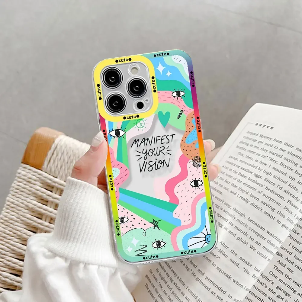 Charming Blue Evil Eye Clear Phone Case - Silicone Transparent Protective Cover