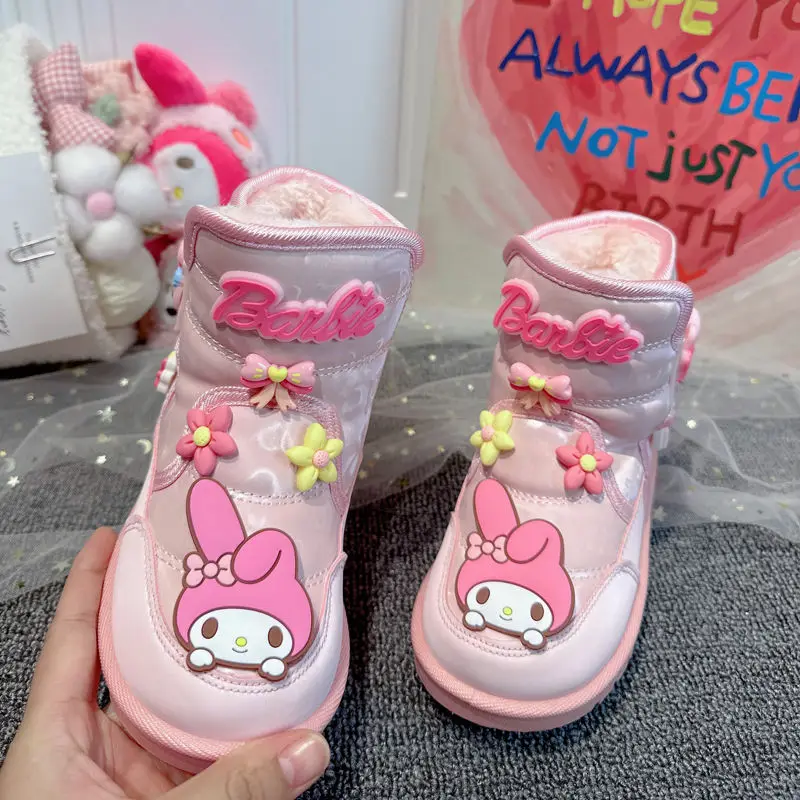 

Sanrio My Melody Shoes Kids Kawaii Anime Plush Doll Boots Winter Sweet Cute Cartoon Shoes Non Slip Lightweight Gifts for Girls