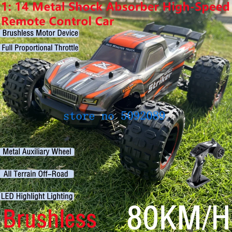 Ammortizzatore Professionale In Metallo 1:14 Rc Drift Racing Car 80 Km/H Brushless Completamente Impermeabile Esc Camion Telecomandato Ad Alta Velocit