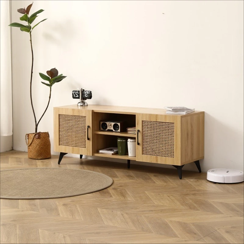 

Маленькая ТВ-консоль из ротанга для гостиной, развлекательная комната, ТВ-стол среднего века, фермерский ТВ-стенд, многофункциональная домашняя мебель