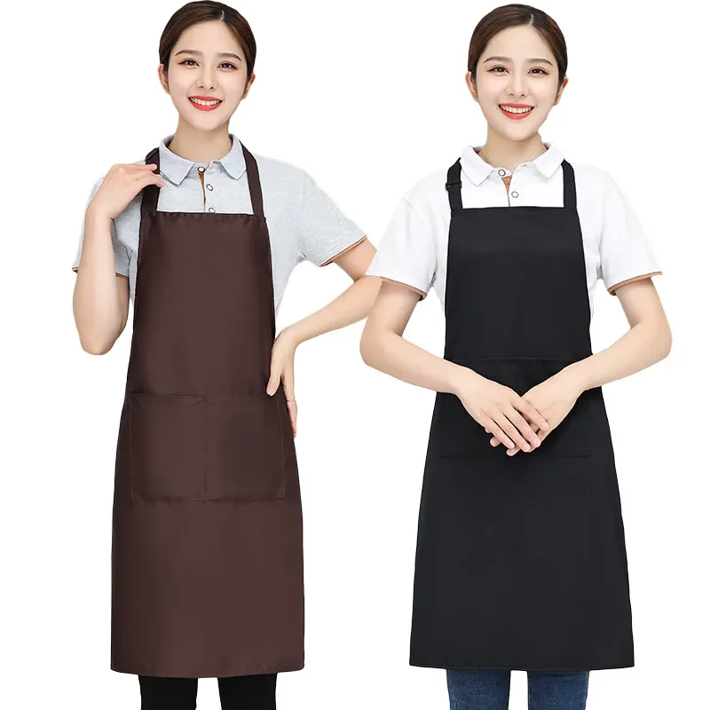 Personalized Waterproof Apron - Custom Logo White & Black Design for Cooking and Work Wear