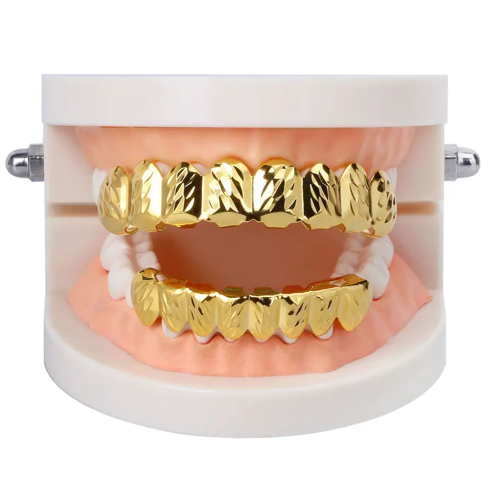 TOPPERFUN Gold Hip Hop Zahnschmuck Grills - Fertige Zahnüberdeckung Für Partys & Festivals