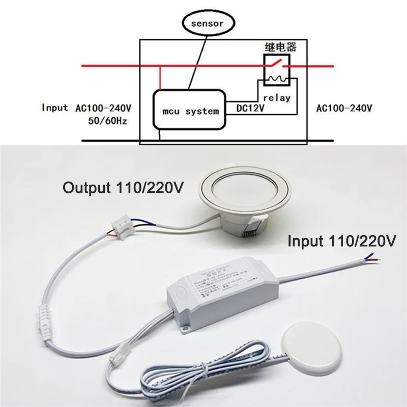 110-220V 나무 터치 센서 스위치 침투 가능한 스위치 센서 220V 스마트 홈 LED 조명에 대 한 LED 제어 스위치