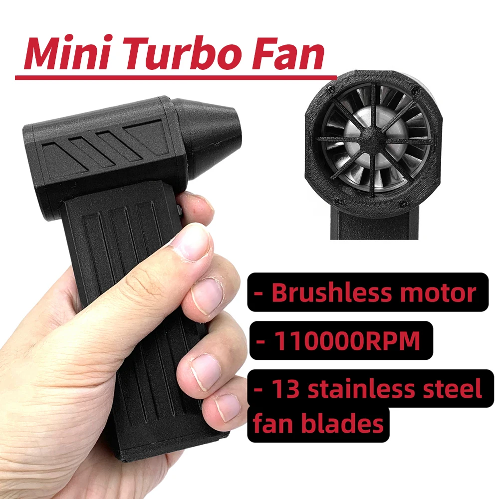 Mini Turbo Jet Fan Turbo Violent Fan 120000/110000RPM 45m/s Mini Turbo Violent Fan Multi-purpose Turbo Jet Fan Build in Battery
