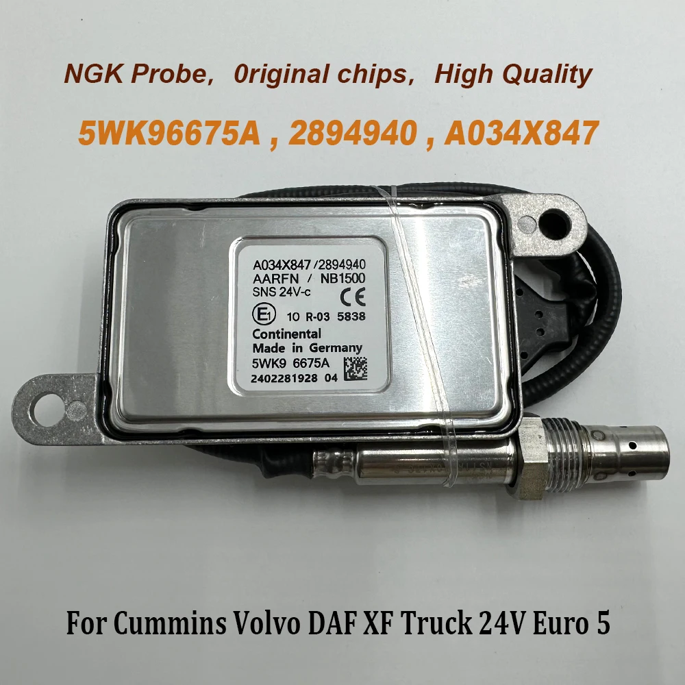 Per Ngk Probe 5Wk96675A 2894940 Chip Di Alta Qualità A034X847 Sensore Di Ossigeno Nitrox Nox Per C-Ummins Volvoo Daf Xf Truck 24V Euro 5