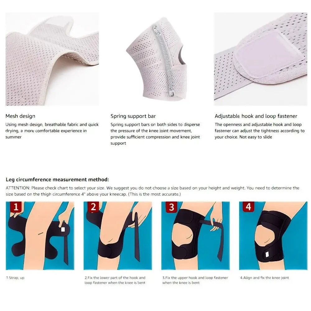Knee Pad Knee Support Knee Brace Knee Wraps 1PCS Compression Knee Pad with Side Stabilizers Adjustable Knee Support Professional Breathable Brace