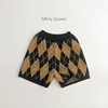 2025 Spring New Baby Sleeveless Clothes Set Infant Diamond Plaid Vest + Knitted Shorts 2pcs Suit Toddler Boy Girl Casual Outfits 6