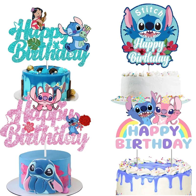 Disney Лило и Ститч украшения на день рождения Ститч ангел торт Топпер для детей девочек мальчиков Вечеринка товары для украшения торта