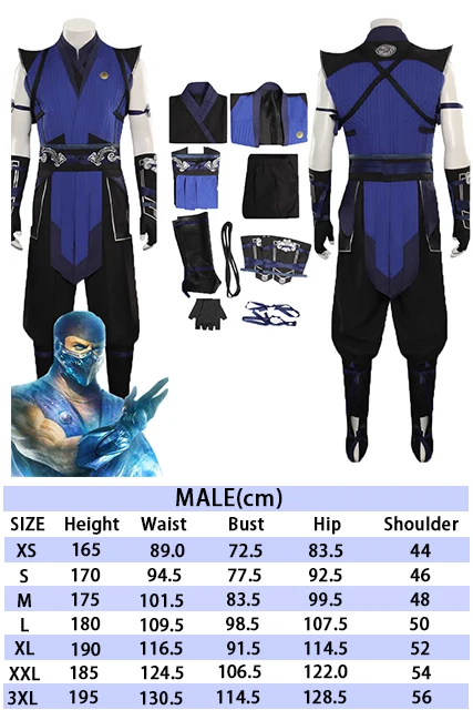 thumbnail image 1 of Juego Mortal Kombat Sub-Zero Cosplay Disfraz Ropa Conjunto Accesorios Trajes Halloween Carnaval Traje Para Adultos Hombres Juego De Roles, 1 of 5