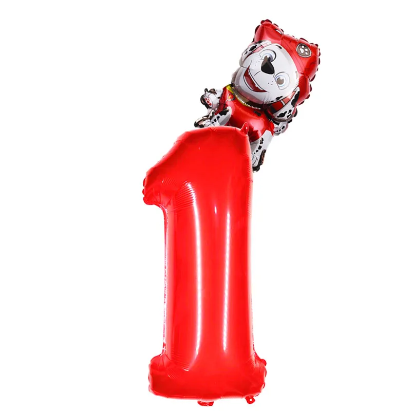 Cartoon paw patrol 32 inches Foil Number Balloons Chase Skye Rubble Child Birthday Party Decoration Balloon kids toy