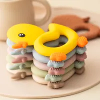 1PCS Baby Teether Toys Cartoon Duck Silicone Teether For Baby BPA Free Teething Chewing Toys Soft Teether Baby Accessories 2