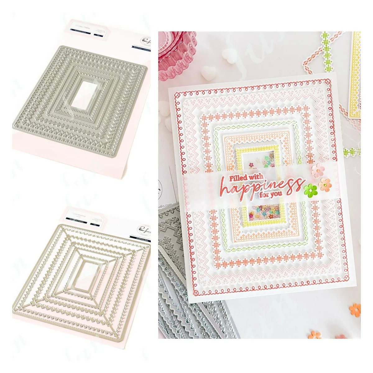 

Decorative Frames Journal Cutting Dies DIY Scrapbooking Crafts Hot Foil Plates Die Cuts Stencil Photo Album Template Decoration