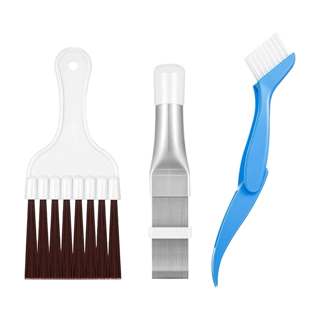Kit de nettoyage de climatiseur, peigne à ailettes, condensateur, outil de nettoyage de radiateur, réparation congelée, nettoyage ménager, 3 pièces 1