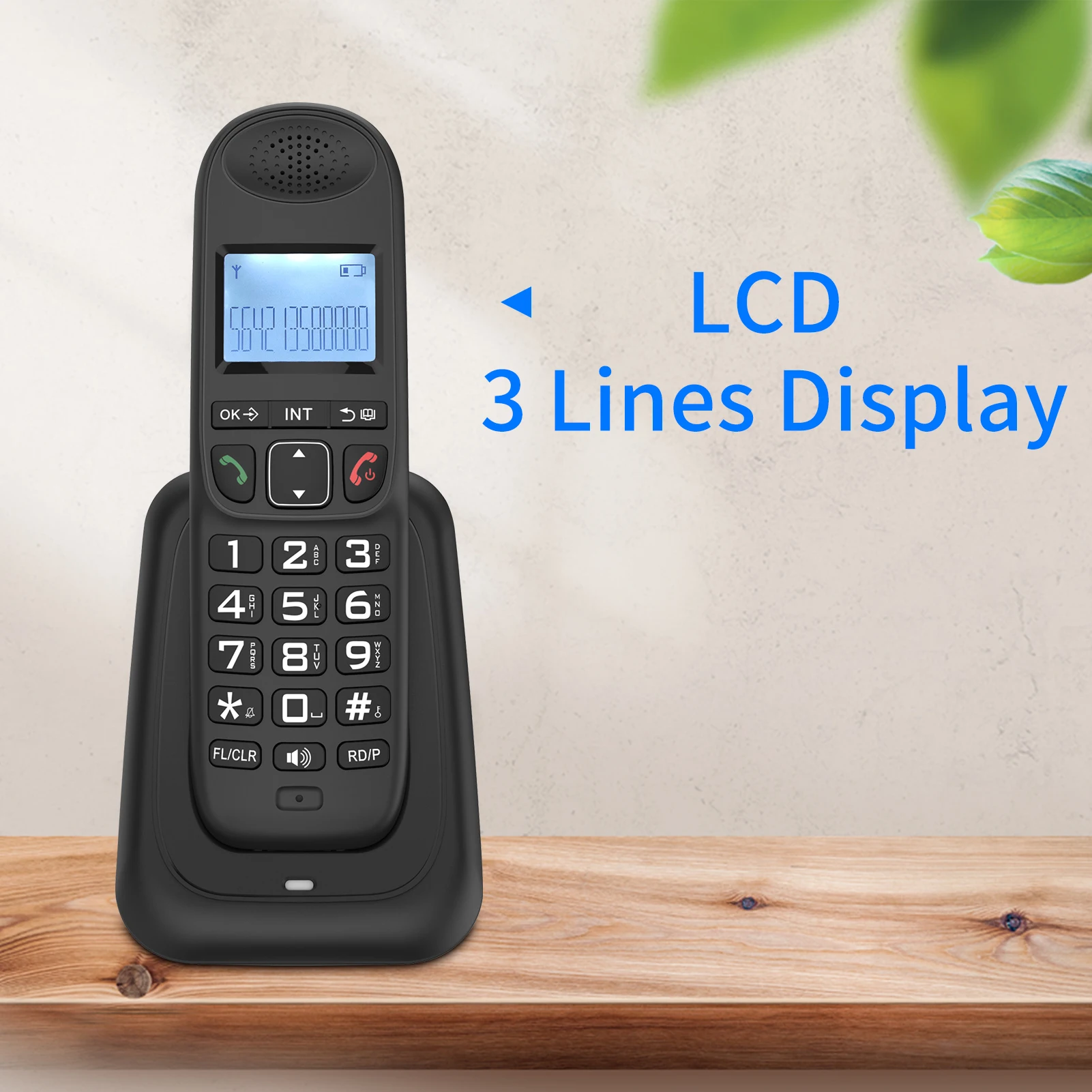 Expandable Cordless Phone System with 3 Lines Display Caller ID Support 5 Handsets Connection 50 Phone Book Memories cordless phone