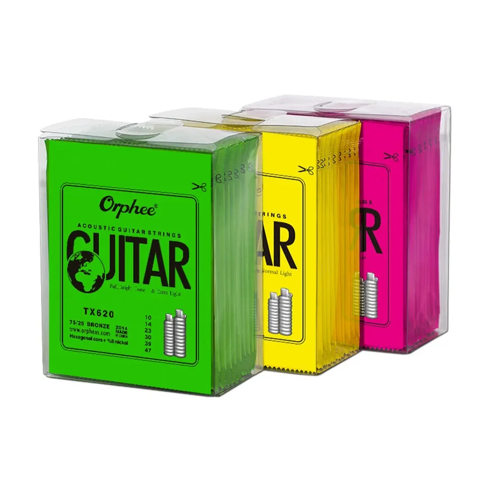 Acoustic guitar strings 1 set Hexagonal core 8% nickel FULL Bronze Bright tone Extra light Medium