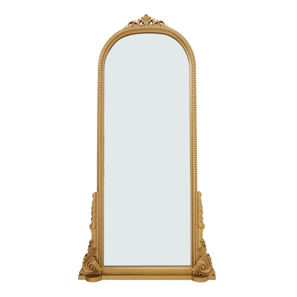 【Lifeideas】Vintage Gold wall Mirror Dressing Table Bathroom Mirror Makeup Bedroom Frame quality standing home decor items