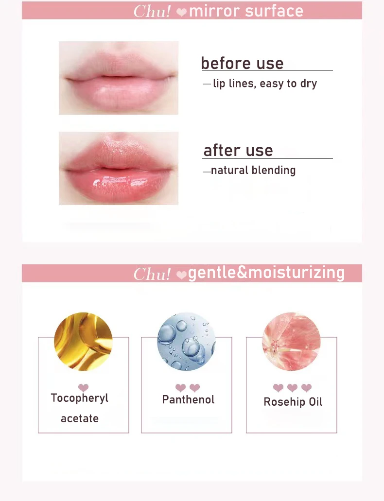 FLORTTE Brand First Kiss Series Love Lipstick Pen Mirror Water Light Lip  Glaze Hydrating Women Beauty Cosmetics - AliExpress