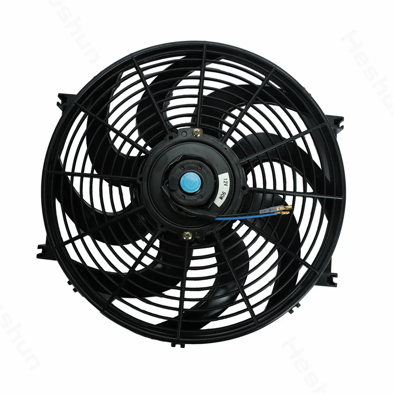 14" Inch Universal Slim Electric Fan Push Pull Radiator Cooling Fan 12V 80W Mount Kit 2400 RPM electric fan