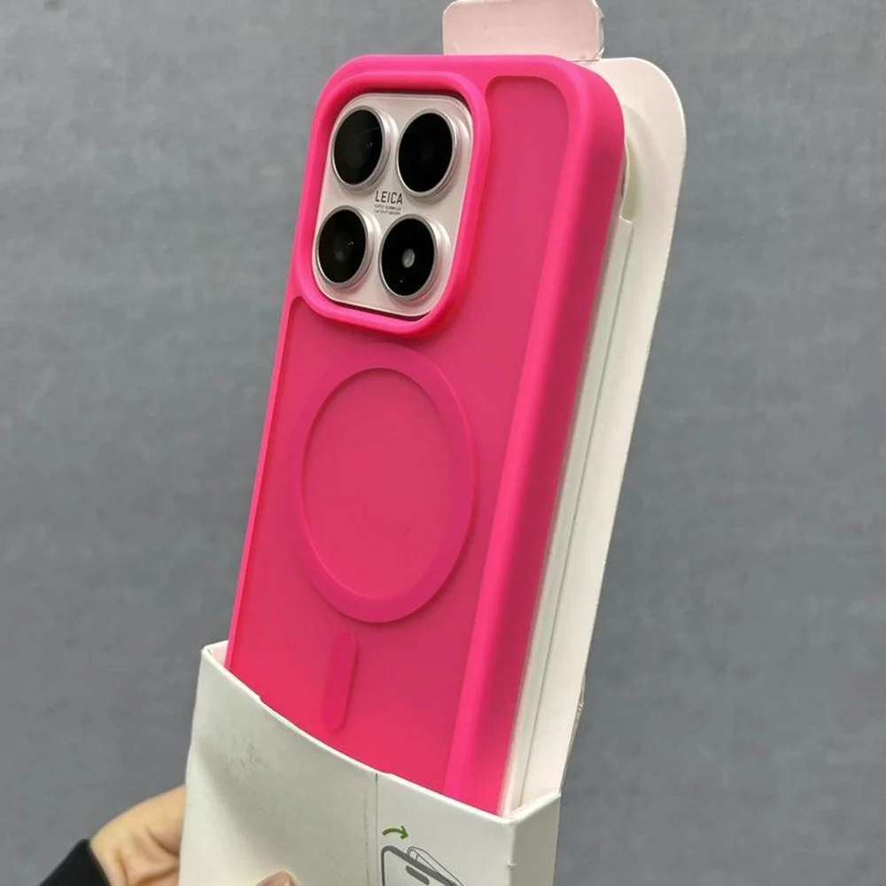 Frosted Translucent Magnetic Case with Wireless Charging Compatibility - Soft TPU Frame & PC Shockproof Cover