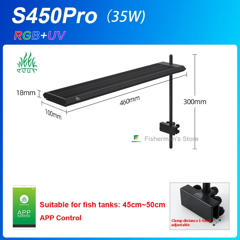 WEAK AQUA S300 Pro LEDライト 20W Week Aqua S - Series Pro light — East Ocean Aquatic