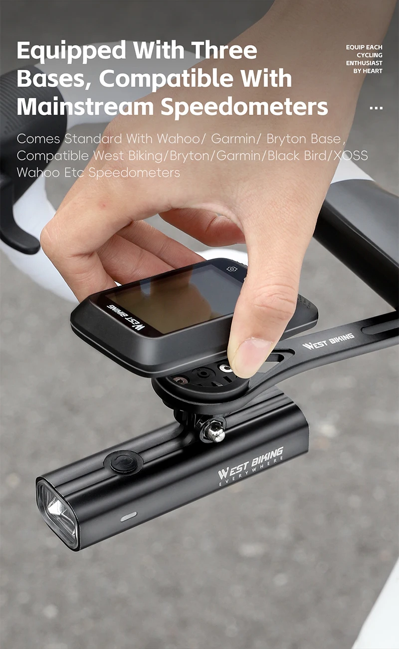 WEST BIKING Fahrradcomputer-Halterung, integrierte Lenkerverlängerung/Vorbau, verstellbare Halterung für Wahoo/Bryton/XOSS/Garmin Tachometer – Detail 6