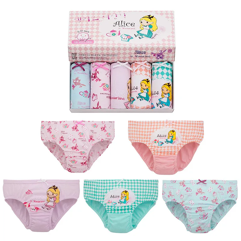 Disney Princess Alice Girls Briefs Kids Underwear Cute Cotton Underpants  Children Breathable Soft Briefs Clothing 5pcs/Lot 2-14Y - AliExpress