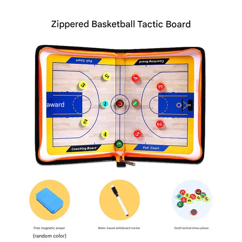 Portable Basketball Tactical Board Coach Instruction Tool Basketball Teaching Coach Sets Folding Magnetic Erasable Tactical Book