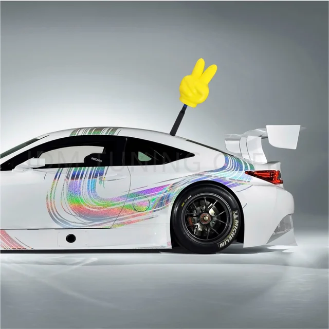 Palla Decorativa Per Antenna Auto - Simpatico Gesto Della Mano In Schiuma Gialla | Divertente E Facile Da Vedere - Foto 8