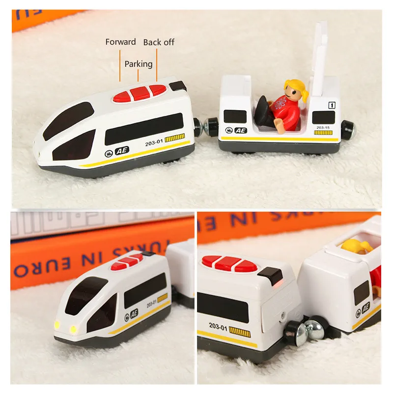 RC Electric Train Set Toys for Kids Car Diecast Slot Toy Fit for Standard Wooden Train Track Railway Battery Christmas Trem Set electric train set