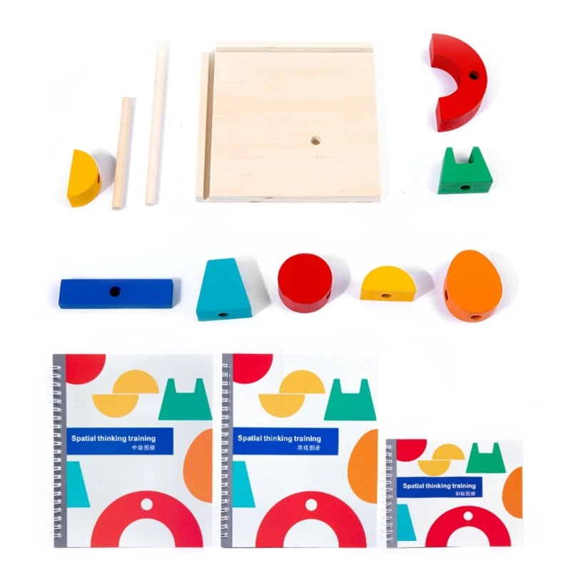 

Wooden Stacking Block Baby Early Learning Educational Three-view Drawing