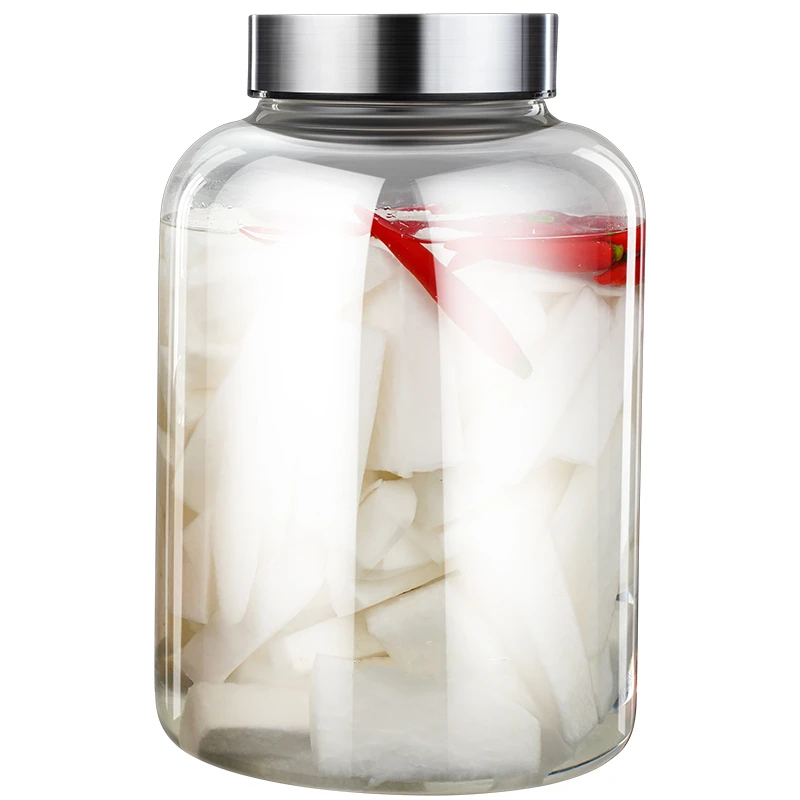 LFGB Certificate High-borosilicate Glass Jar Strengthen-20℃~120℃ Resistant Automatic Air Exhaust Sealed Kimchi Ferment Fridge