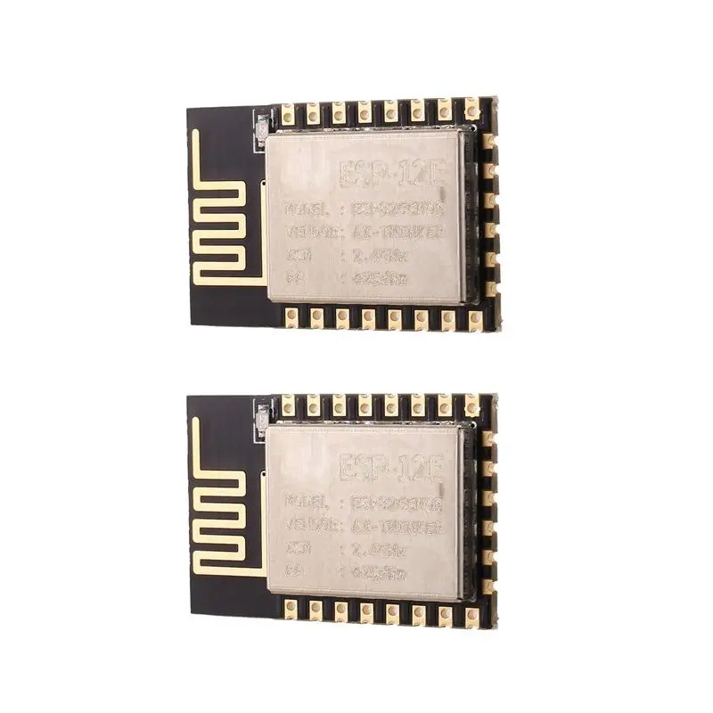 ESP-12E 2.4GHz Wi-Fi 모듈 UART GPIO ADC PWM SPI I2C 9 IO 온보드 PCB 안테나 3.0-3.6V 32Mbit 플래시 WPA2 2개입