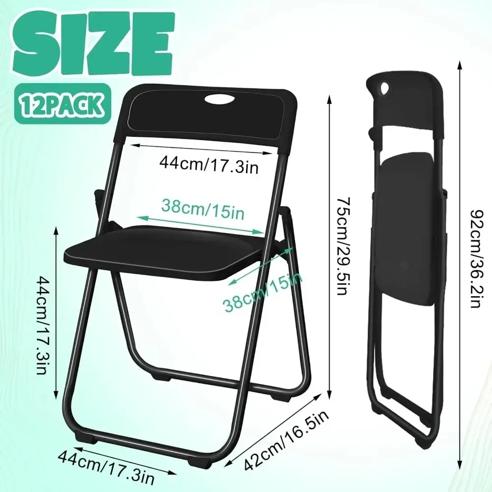 20 Pcs Plastic Folding Chair Steel Folding Dining Chairs Folding Chairs Bulk Fold up Event Chair Portable Commercial Chair 3