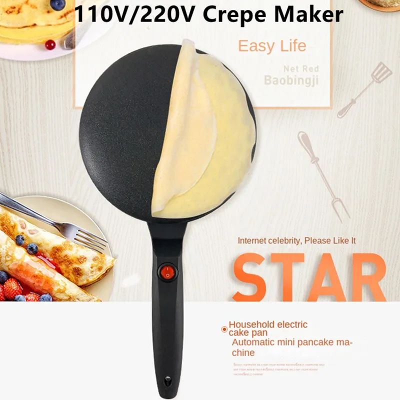110V 220V Non-stick Household Electric Crepe Maker Fast Heating Electric Baking Pan Multifunctional Pancake Baker electric crepe maker