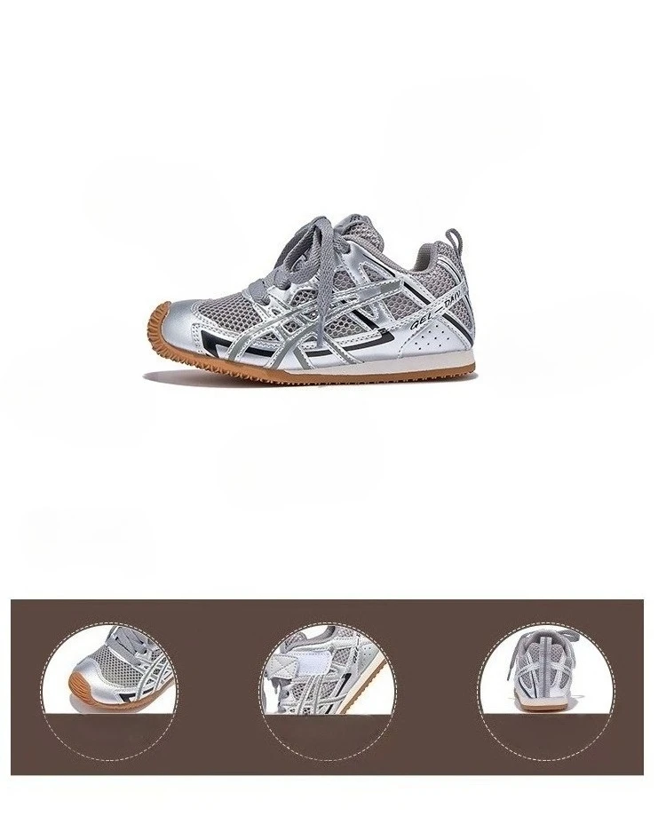 Description Picture 3 of item2025 New Summer Children's Boys Girls Single-mesh Mesh Breathable Soft Sole Training Shoes Kid Toddler Stripe Casual Board Shoes
