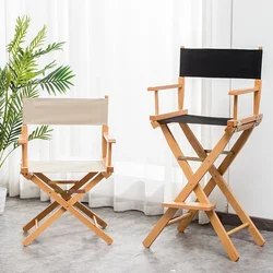 Chaise de Réalisateur Polyvalente en Bois Massif, Tabouret Haut Pliable en Toile, Polyvalent, Bureau, Loisirs, Idéal pour Démaquilleurs
