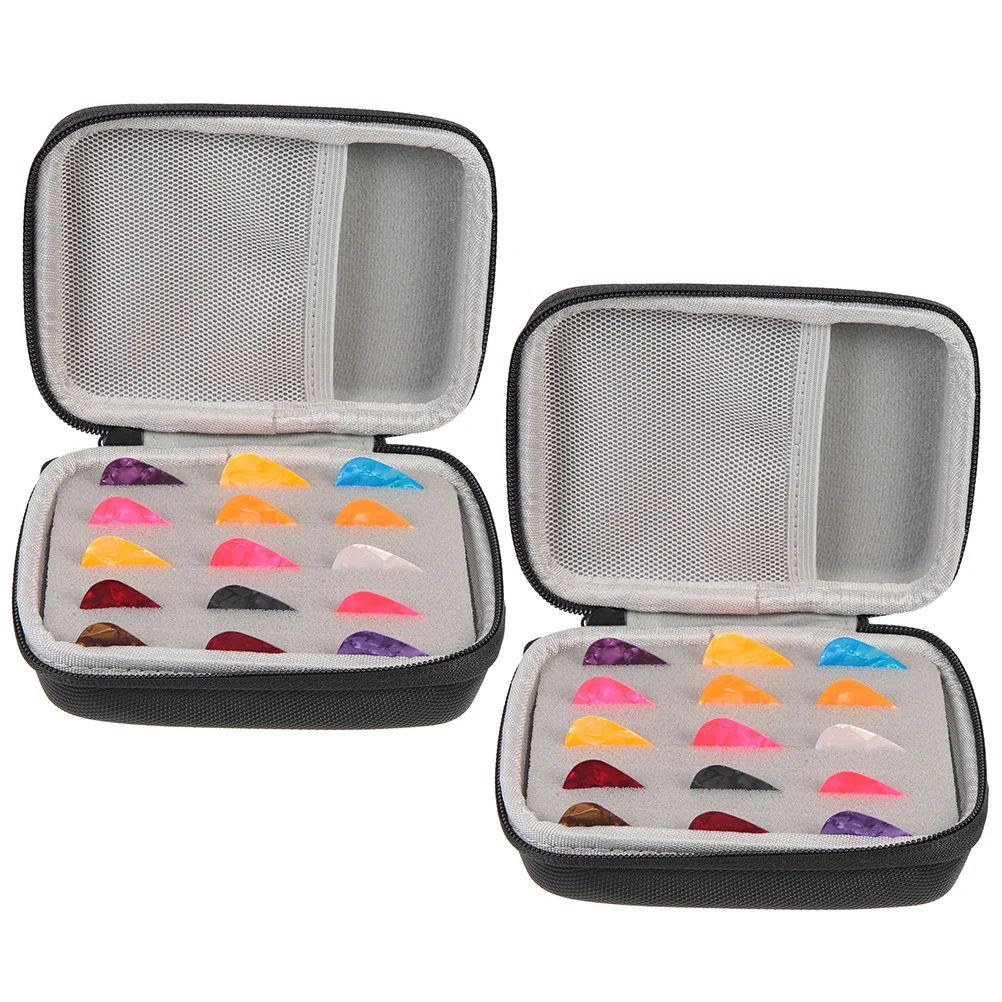 

2 Sets Pick Storage Bag Guitar Picks with Container Organizer Plectrum Plastic Containers Portable for Eva Metal Shelf