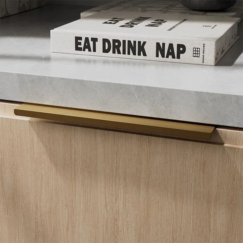 Non Perforated Furniture Handles Minimalist Cabinet Drawers Wardrobes Door Handles Concealed Hardware Handles
