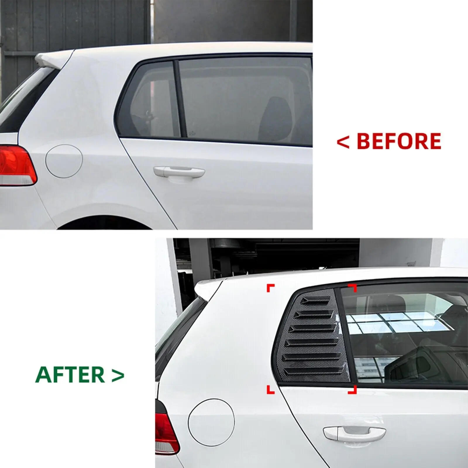 Car Rear Window Louver Shutter Cover Side Vent Scoop Blinds Trim for VW Golf 6 MK6 2008-2012 car rear window cover