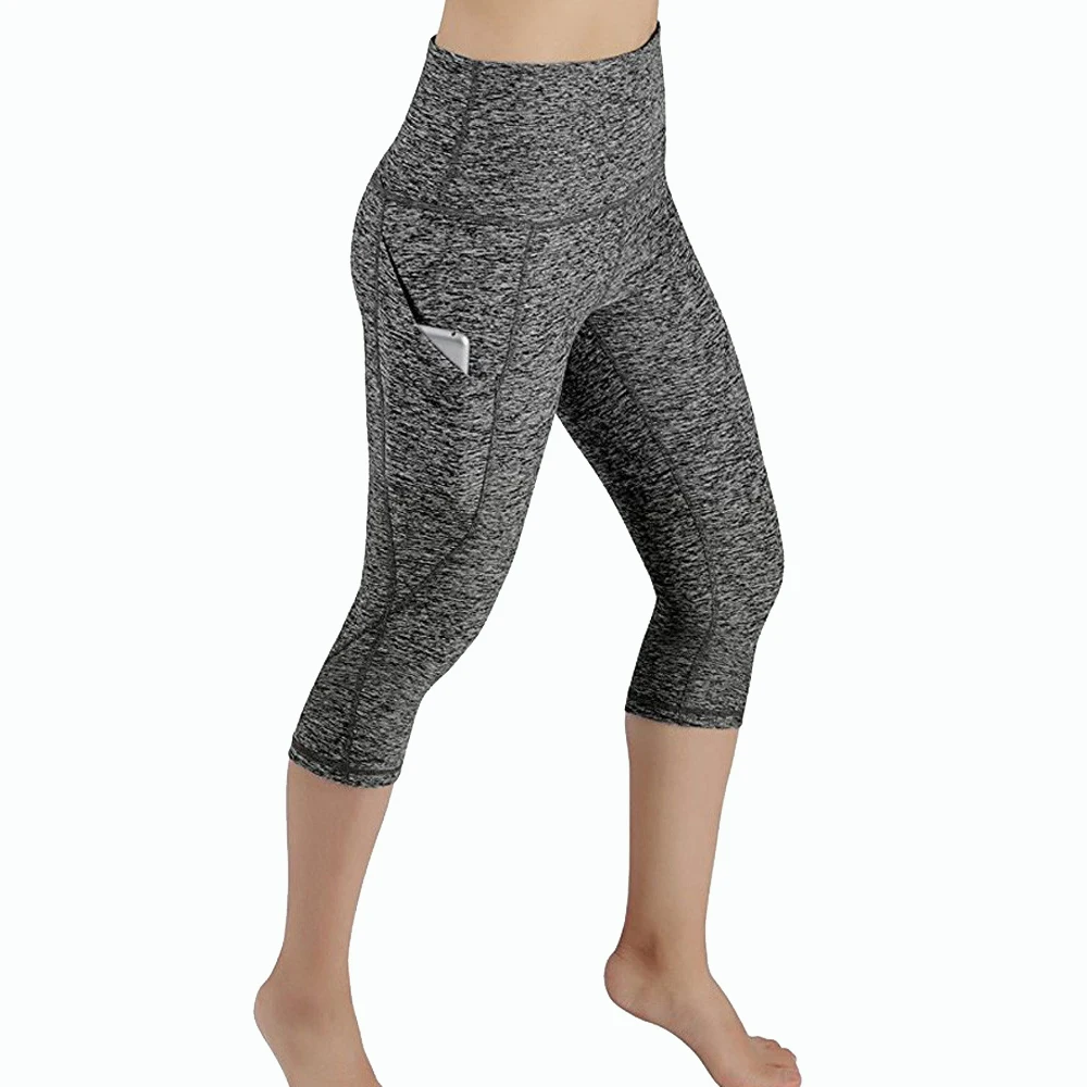 Sports leggings yoga pants women Calf-length Capri Sport High Waist