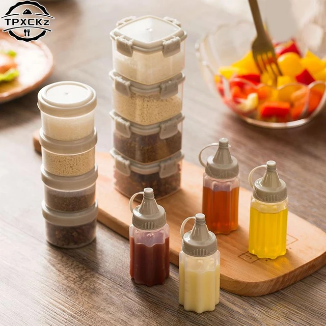 10pcs Miniature Lovely Pattern Squeeze Sauce Bottles, Cartoon