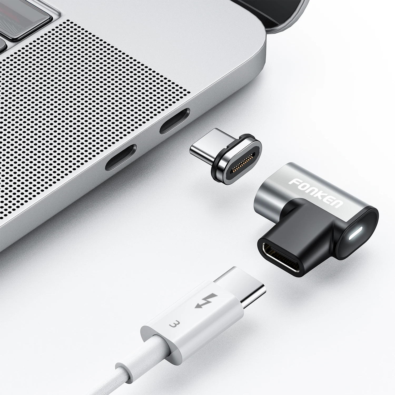 FONKEN Usb Type C Adapter Magnetic 100W Usb3.1 Cable Usbc 24-Pin 10Gbs Data Transfer 4K Video Monitor for Macbook Connector usb type c adapter