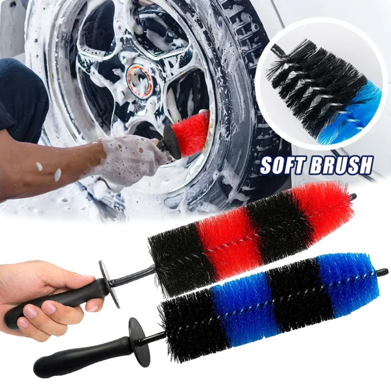 Car Wheel Cleaning Brush Long Handle for Car Wheel Rim Hub Tire Detail Auto Motorcycle Wash Tool